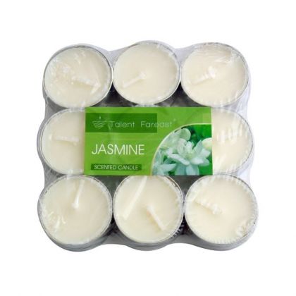 Pack of 9 - Scented Candles - Jasmine - White